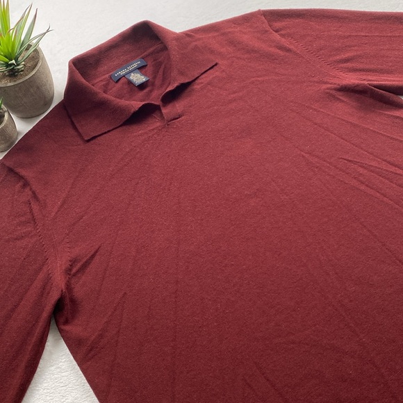 Banana Republic Stretch Merino Wool Blend Johnny Collar Long Sleeve Sweater Polo - Picture 3 of 16